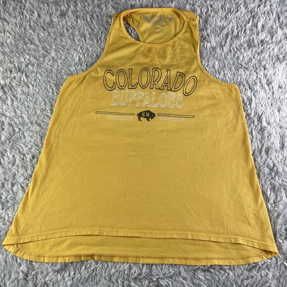 Colorado Buffaloes Shirt Womens Small Yellow Tank Top CU Retro Racerback - Picture 2 of 7